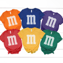  M&M Costume Graphic Tee, Halloween Costume Shirt, Candy Graphic Tee, Group Halloween Costume