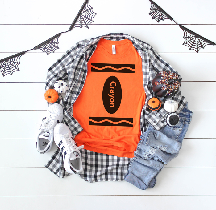 Crayon Costume Graphic Tee, Teacher Halloween Tee,Halloween Costume Shirt, Teacher Graphic Tee, Group Halloween Costume, 