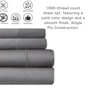 Queen Taupe Bibb Home 1000TC Egyptian Cotton Rich 4-Piece Sheet Set