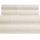 Queen White Bibb Home 1000TC Egyptian Cotton Rich 4-Piece Sheet Set