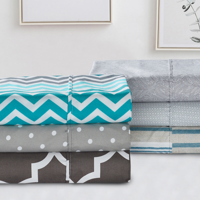 Bibb Home Egyptian Luxury 1800 Count Printed 4 Piece Sheet Set