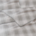 Full/Double Grey Plaid Bibb Home 3-Piece Heavyweight Flannel Duvet Cover Set