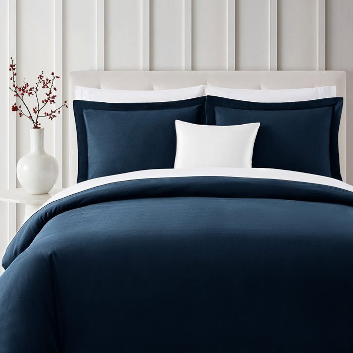 Bibb Home 3-Piece Heavyweight Flannel Duvet Cover Set