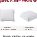 Full/Double White Bibb Home 3-Piece Heavyweight Flannel Duvet Cover Set