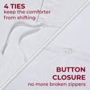 Full/Double White Bibb Home 3-Piece Heavyweight Flannel Duvet Cover Set