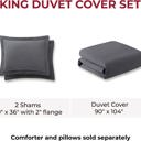 Twin Grey Bibb Home 3-Piece Heavyweight Flannel Duvet Cover Set