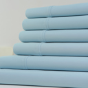 Queen Sky Blue Kathy Ireland 1200 Thread Count 6 Piece Cotton Rich Sheet Set
