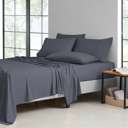 King Charcoal Grey Kathy Ireland 2000 Thread Count Cotton 6 Pc Sheet Set