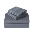 Queen Charcoal Grey Kathy Ireland 2000 Thread Count Cotton 6 Pc Sheet Set