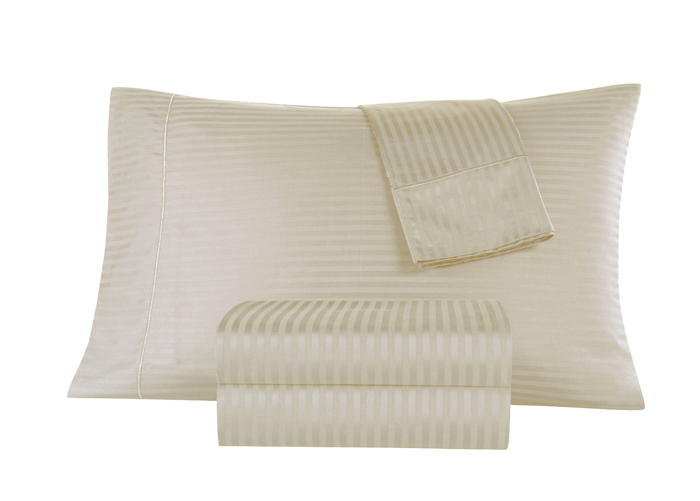 Kathy Ireland 500 Thread Count Damask Stripe Sheet Set with Optifit