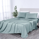 California King Granite Green Kathy Ireland 500 Thread Count Damask Stripe Sheet Set with Optifit