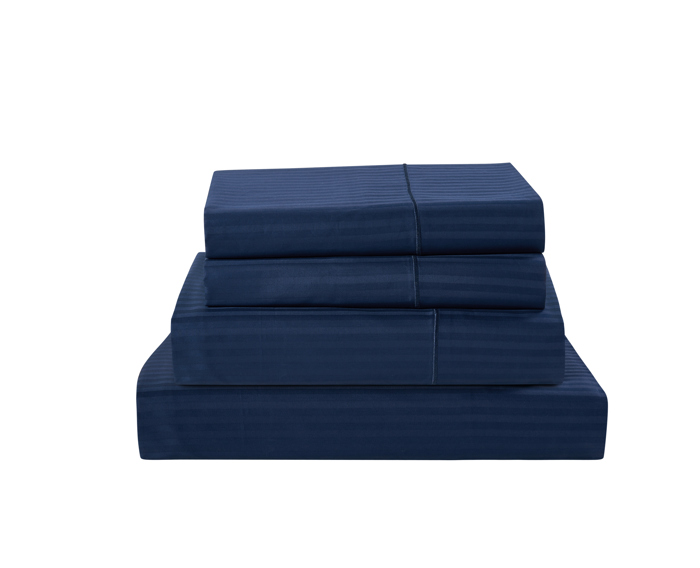 Kathy Ireland 500 Thread Count Damask Stripe Sheet Set with Optifit