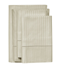Queen Beige Kathy Ireland 500 Thread Count Damask Stripe Sheet Set with Optifit