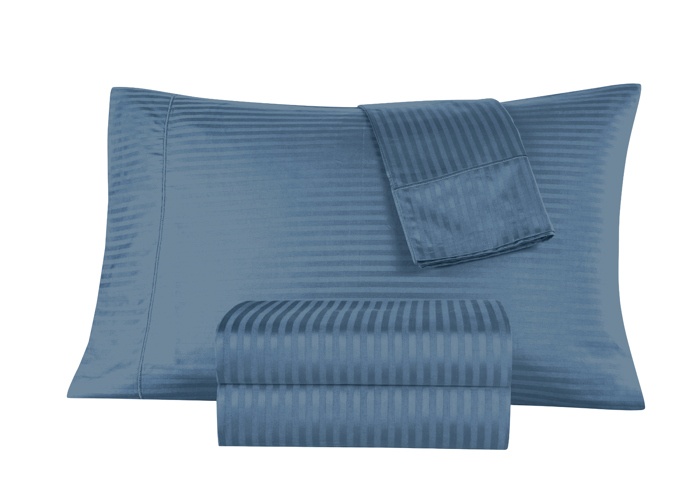 Kathy Ireland 500 Thread Count Damask Stripe Sheet Set with Optifit