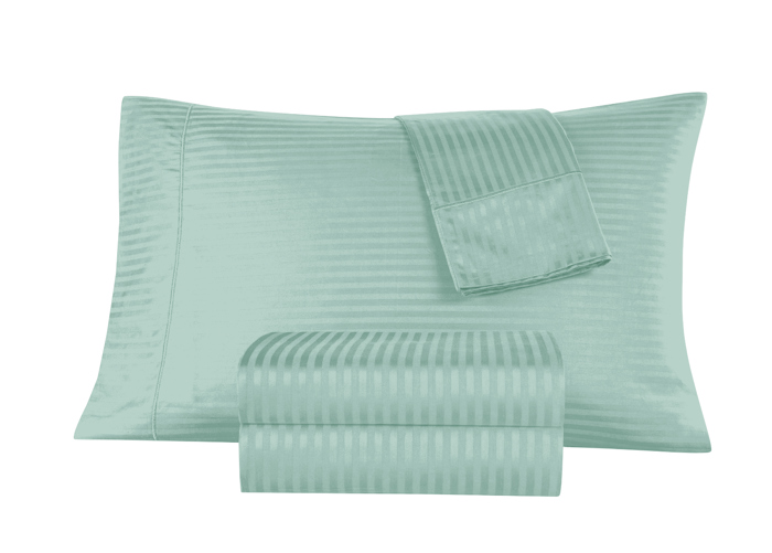 Kathy Ireland 500 Thread Count Damask Stripe Sheet Set with Optifit