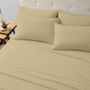 Queen Beige Kathy Ireland Bamboo Cooling 6 Piece Sheet Set