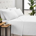 Twin White Kathy Ireland Bamboo Cooling 6 Piece Sheet Set