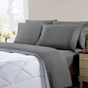 Queen Dark Grey Kathy Ireland Cool Max 6 Piece Ultra Soft Sheet Set