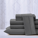 Queen Dark Grey Kathy Ireland Cool Max 6 Piece Ultra Soft Sheet Set