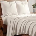 Queen Ivory Kathy Ireland 1200tc 6 Piece Cotton Rich Damask Stripe Sheet Set