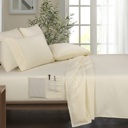 Full/Double Ivory Kathy Ireland 6-Piece Smart Sheet Sets w/ Side Pocket