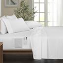 Full/Double White Bamboo 6 Piece 1800 Thread Count Smart Pocket Ultra Soft Luxury Sheet Set