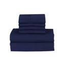Queen Navy Bamboo 6 Piece 1800 Thread Count Smart Pocket Ultra Soft Luxury Sheet Set