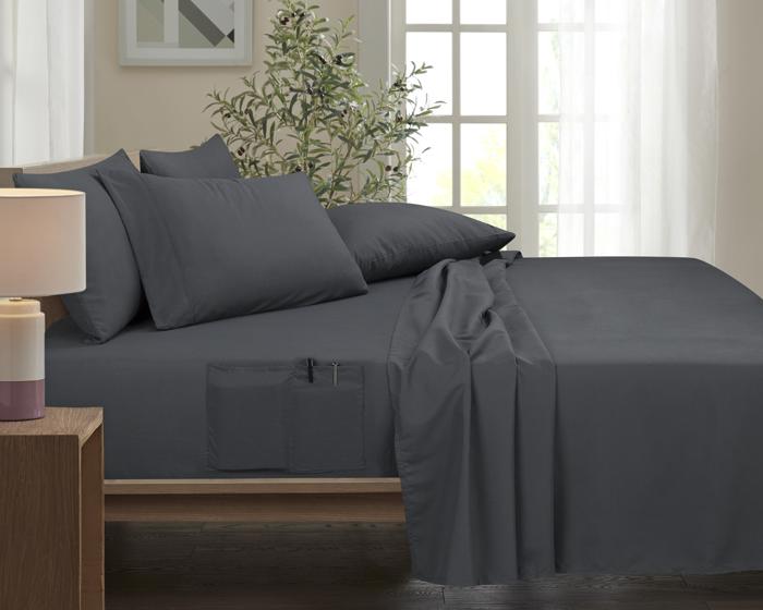 Bamboo 6 Piece 1800 Thread Count Smart Pocket Ultra Soft Luxury Sheet Set
