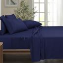Twin Navy Bamboo 6 Piece 1800 Thread Count Smart Pocket Ultra Soft Luxury Sheet Set