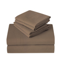 Queen Mocha Brown Kathy Ireland 6 Piece Brushed Microfiber Sheet Set