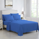 Queen Cobalt Blue Kathy Ireland 6 Piece Brushed Microfiber Sheet Set
