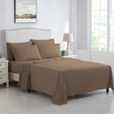 Twin Mocha Brown Kathy Ireland 6 Piece Brushed Microfiber Sheet Set