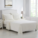 Twin XL Cream Kathy Ireland 6 Piece Brushed Microfiber Sheet Set