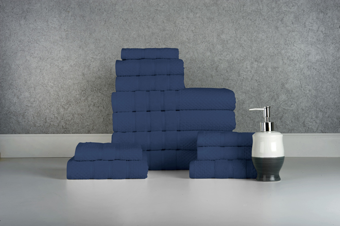 Bibb Home 12 Piece Egyptian Cotton Towel Set