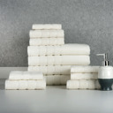12-piece Popcorn Ivory Bibb Home 12 Piece Egyptian Cotton Towel Set