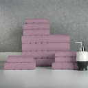 12-piece Dusky Mauve Bibb Home 12 Piece Egyptian Cotton Towel Set
