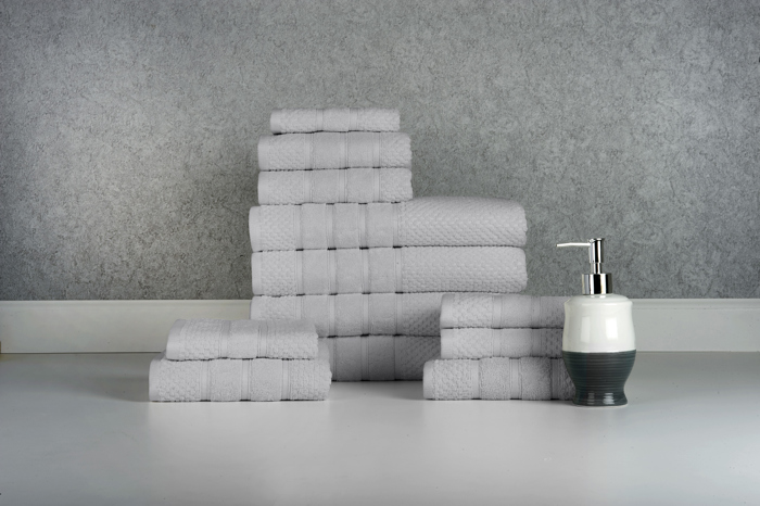 Bibb Home 12 Piece Egyptian Cotton Towel Set