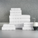 12-piece Popcorn White Bibb Home 12 Piece Egyptian Cotton Towel Set