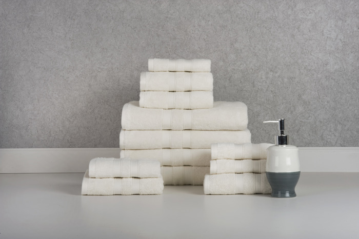 Bibb Home 12 Piece Egyptian Cotton Towel Set