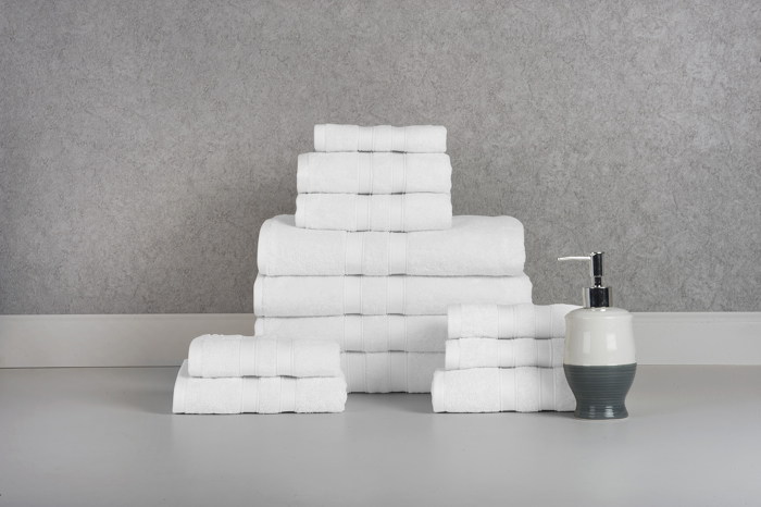 Bibb Home 12 Piece Egyptian Cotton Towel Set