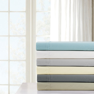 Bamboo 4 Piece Luxury Chevron Embossed Sheet Set