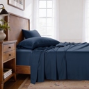 California King Denim Kathy ireland Lyocell & Linen Blend 4-Piece Sheet Set