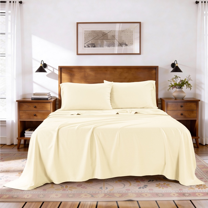 Kathy ireland Lyocell & Linen Blend 4-Piece Sheet Set