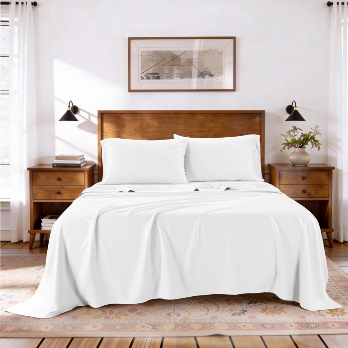 Kathy ireland Lyocell & Linen Blend 4-Piece Sheet Set
