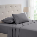 King Grey Bamboo 4 Piece 1800 Thread Count luxurious Ultra-soft Waffle Hem Sheet Set