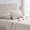 Twin Ivory Bamboo 4 Piece 1800 Thread Count luxurious Ultra-soft Waffle Hem Sheet Set