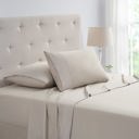 King Taupe Kathy Ireland 4 Piece Waffle Hem Sheet Set