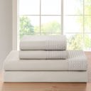King Taupe Kathy Ireland 4 Piece Waffle Hem Sheet Set