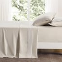 King Taupe Kathy Ireland 4 Piece Waffle Hem Sheet Set