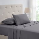 Twin Grey Kathy Ireland 4 Piece Waffle Hem Sheet Set